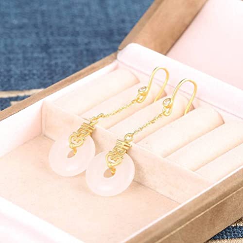Boucles d'oreilles S925 et jade blanc de néphrite, bijoux d'exception