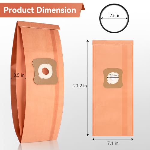 Image of 15 Vacuum Cleaner Bags and 5 Belts Compatible with Kirby G Series (Orange) | Compatible with Kirby G3, G4, G5, G6, G7, Ultimate G, Diamond Edition, 197394, 204803, 205803, Vacuum Dust Bag Replacement