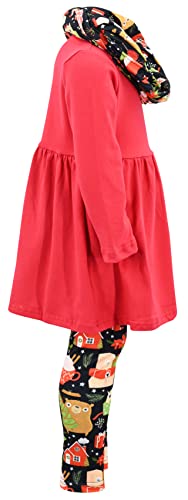 Image of Unique Baby Girls Kids Toddler 3pc Outfit Set Long Sleeve Cotton Blend Tunic Top Leggings and Scarf