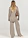 Caracilia Womens 2 Piece Sweater Set Knit Pullover Wide Leg Pants Lounge Matching Sets 2024 Fall Fashion Travel Outfits Camel Small