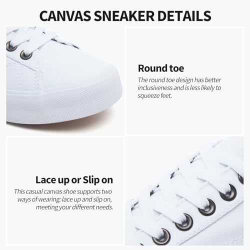 XRH Tennis Shoes Womens Low Top Casual Shoes for Women, Lace Up Canvas Sneakers Comfortable Shoes for Women Walking Shoes4
