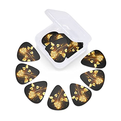 Ensemble de 12 médiators de guitare Gold Rose pour guitare acoustique, guitare électrique, contrebasse, ukulélé - Les Beatles, Paul McCartney, John Lennon, RIngo Starr, George Harrison Ensemble de 12 médiators de guitare Gold Rose pour guitare acoustique, guitare électrique, contrebasse, ukulélé – Image 7