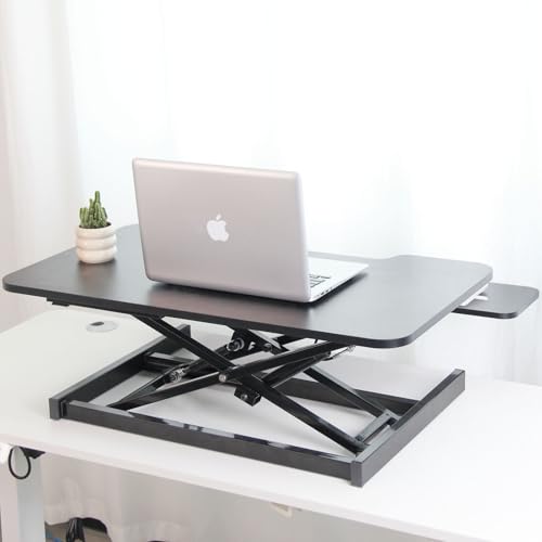Standing-Desk-Converter-32-Height-Adjustable-Sit-to-Stand-Up-Desk-Workstation-Dual-Monitor-Desk-Riser-with-Keyboard-Tray-Desktop-Tabletop-Riser-Laptop-for-Home-Office-Black