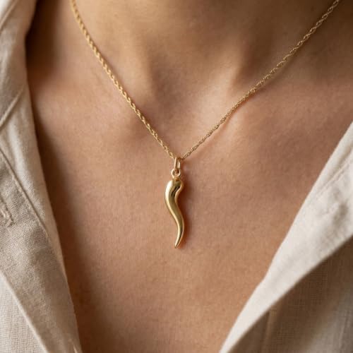 Image of Charm America - Gold Italian Horn Charm - 14K Solid Gold
