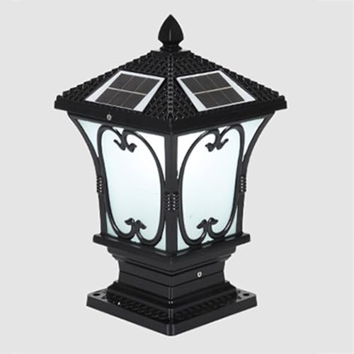 Lampe solaire fonte d'aluminium étanche pour poteau de jardin et terrasse