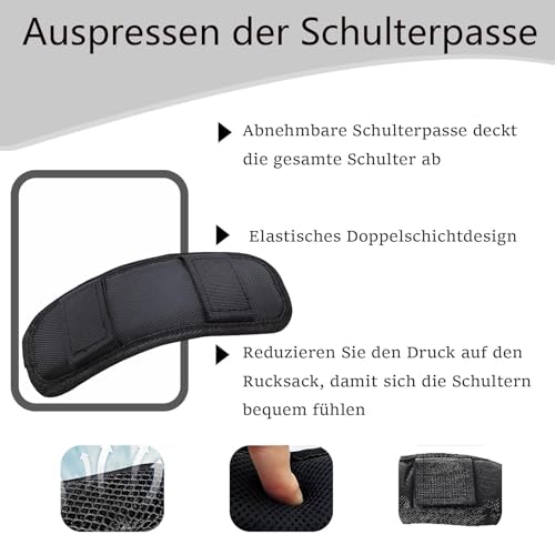 1 Stück Abnehmbarer Schulterpolster Rucksack, Universelle Schulterpolster Tasche Schulterriemen Für Taschen rutschfeste Stressabbau Für Rucksäcke Sporttasche Umhängetaschen Kamerataschen