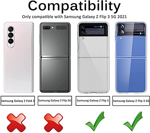Miimall Compatible For Samsung Galaxy Z Flip 3 Case With Magnetic Hinge Protection, Ultra-Thin Hard Pc All-Inclusive Anti-Drop Magnetic Case For Samsung Galaxy Z Flip 3 5G 2021 (Black) #TOP6