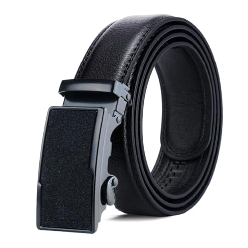 JSEIAJB Men's Automatic Buckle Belt, Men's Casual Lychee Patterned Belt