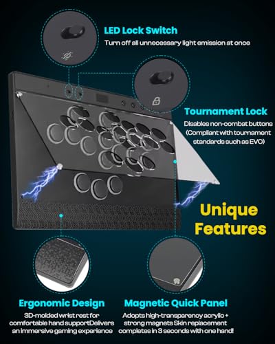Image of Haute42 C16 Leverless Arcade Stick, Magnetic DIY Art Panel, Hot-Swap