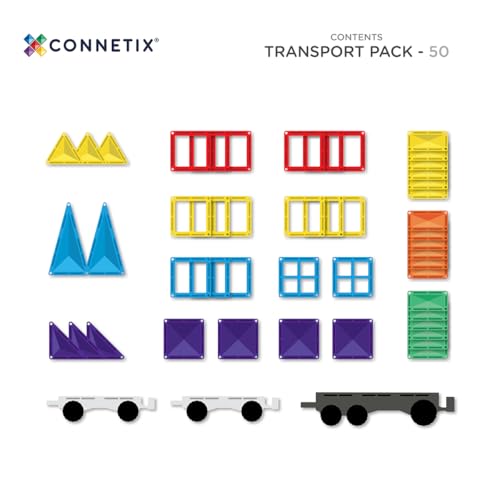 CONNETIX Rainbow Transport Pack 50-Piece Magnetic Tiles — view 6