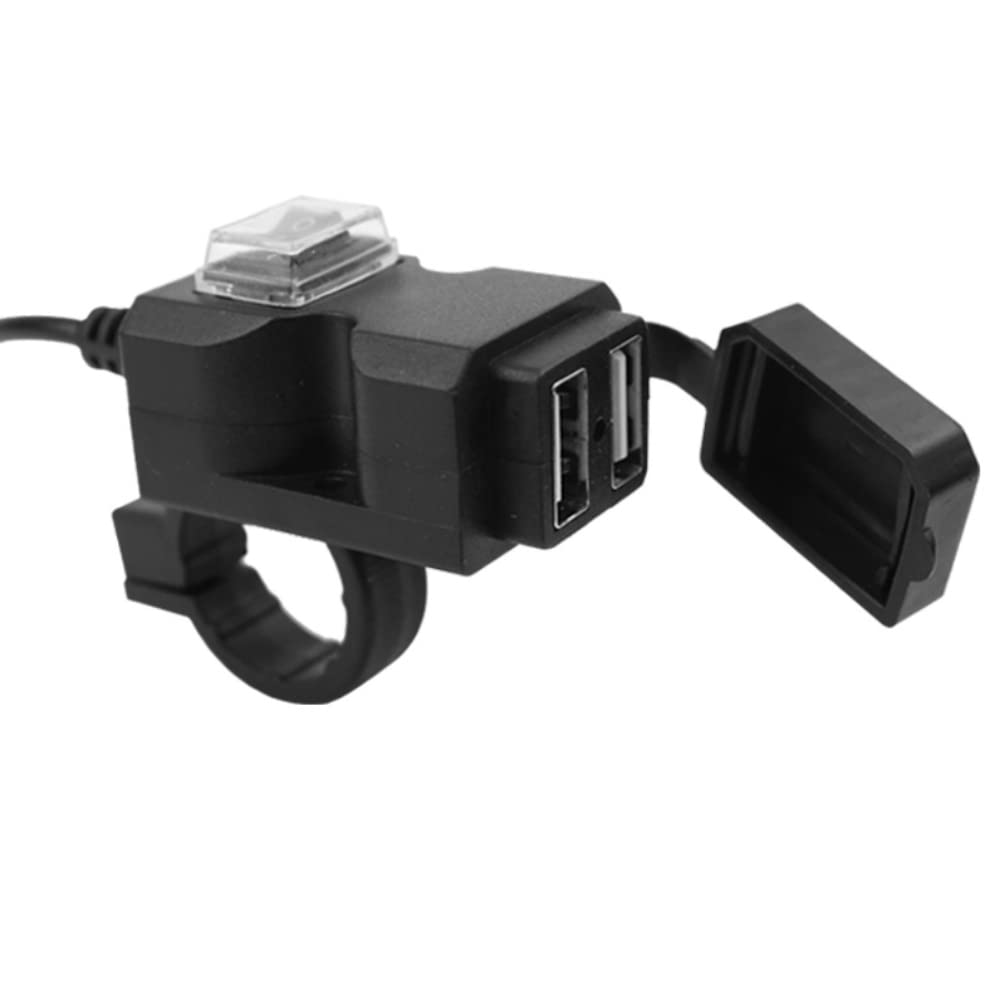 Itisyou バイク usb電源 usb 2ポート 電源ユニット 充電器 防水カバー バイク用USB電話充電器
