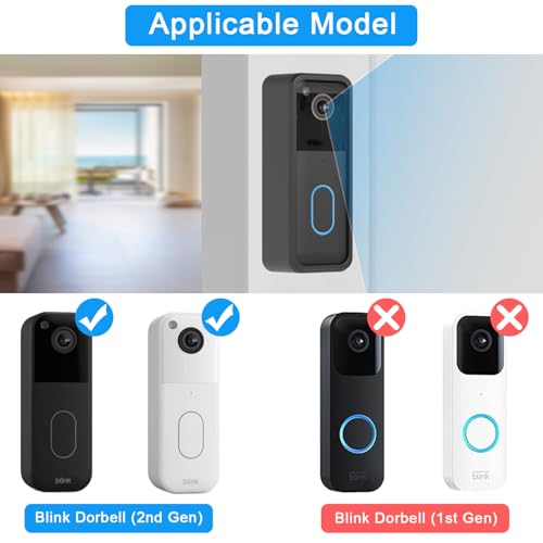 Adhesive Blink Doorbell Mount for All-New Blink Video Doorbell Camera Only, Not Block Doorbell Sensor, Camera Door No-Dr - Additional View
