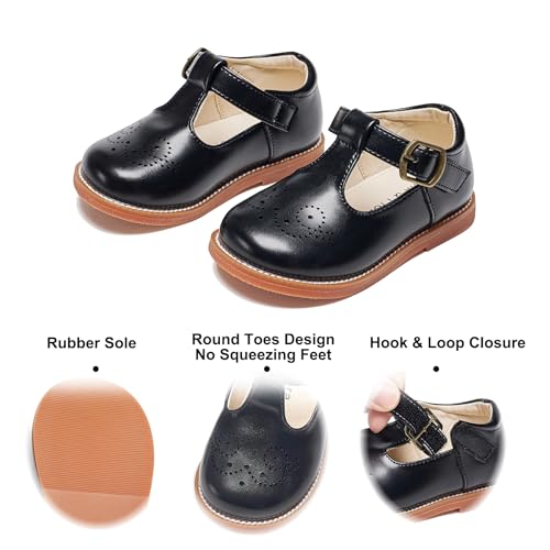 Image of Felix & Flora Toddler Girl Mary Jane Dress Shoes - School Oxford Flats for Girl Party Shoes.