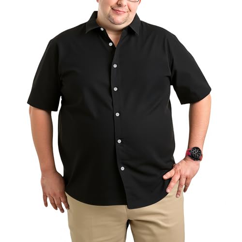Button Down Shirts for Men Causal Big and Tall Shirt Short Sleeve Beach Summer Work Tops Plus Size 2XL-7XL