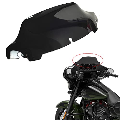 Image of Black 7 inch Wave Windshield Windscreen Wind Splitter Compatible for 2014-2024 Harley Davidson Touring Street Glide /Electra Glide /Ultra Limited /Tri Glide FLHT FLHX FLHXS FLHTK 14-23