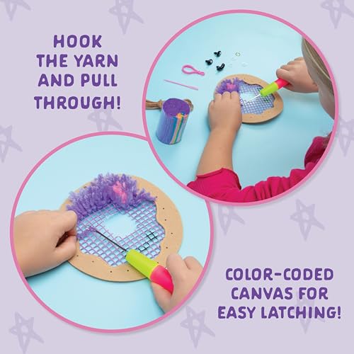 Image of LatchKits Mini Donut - Latch Hook Kits for Kids, Arts and Crafts, Yarn Art, Kids Crafts, Toys for Girls, Birthday Gift for Girls, Easy to Follow Patten, Hook Included, Craft Kits, Ages 6+