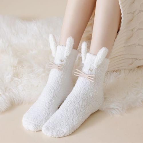 Image of Benefeet Sox Funny Animal Fuzzy Socks for Women Girls - Cute Fluffy Slippers, Cozy Warm Winter Plush Sleeping Socks