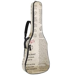 Étui de protection rembourré pour guitare acoustique classique Motif journal vintage, Multicolore 10., 42.9×16.9×4.7 in… - Les Beatles, Paul McCartney, John Lennon, RIngo Starr, George Harrison