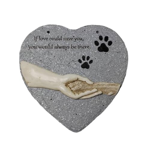 Guangcailun Pierre tombale pour Animaux de Compagnie, stèle funéraire pour Chiens avec Motif d'amour éternel. Symbole d'amour éternel. Empreinte de Patte.