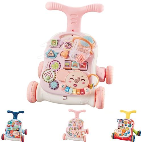 EHHEベビーウォーカー、ベビーカー、子供用おもちゃ、赤ちゃん用多機能転倒防止・O脚防止、スクーター、ウォーキングバランスカー、3 in 1 ベビーウォーカー、トレーニング補助、ウォーキングトレーニング、教育学習パネル、誕生日プレゼント、6・9・12・18