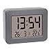 Produktbild TFA Dostmann Digitaler Reise Wecker, 60.2044.10, batteriebetrieben, mit Weckalarm laut, inkl Innenthermometer, Datumsanzeige, Quarzuhr, klein und kompakt, grau