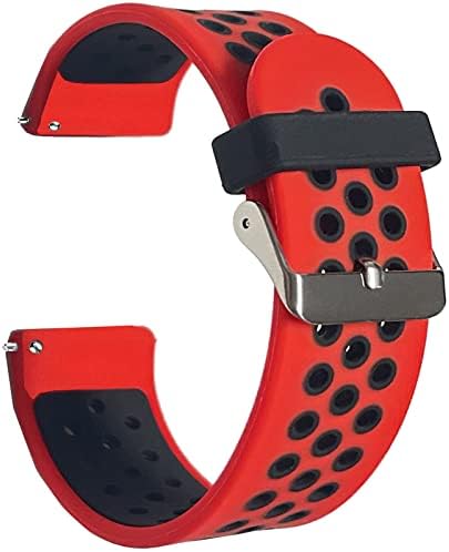 Veczom 20mm Silicone Watch Band for Gizmo Watch Quick Release Replacement Watch Band for Men and Women Compatible With Samsung Galaxy Watch//Pebble Time/Fossil/Ticwatch Smart Watch (Red Black, 20mm)
