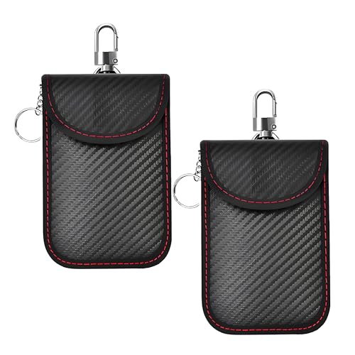 Lot de 2 Pochette Faraday pour Clé Voiture, Etui Anti RFID Bloque Signal Cage de Faraday, Protection Antivol Voiture Keyless Go, Housse Bloqueur d'onde...