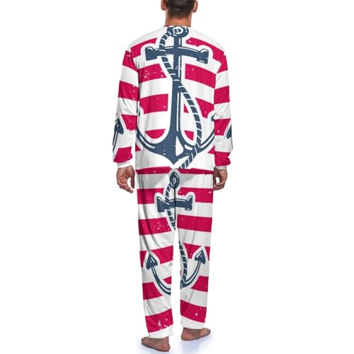 Haut et bas de pyjama homme rouge et blanc en voile léger de qualité supérieure