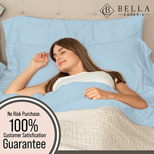 Bella Coterie Luxury Cal King Bamboo Sheet Set | Organically Grown | Ultra Soft | Cooling For Hot Sleepers | 18" Deep Pocket [Coastal Blue] #TOP4
