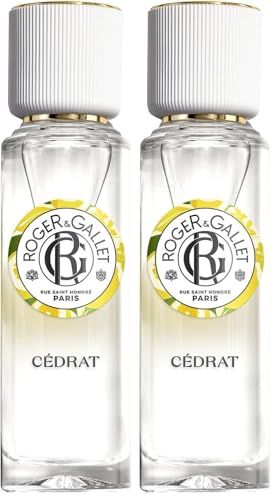Roger&Gallet - Eau Parfumée Bienfaisante Cédrat 30ml - Cédrat Cardamone Bois de Gaïac - 92% d'ingrédients d'origine naturelle (Lot de 2)