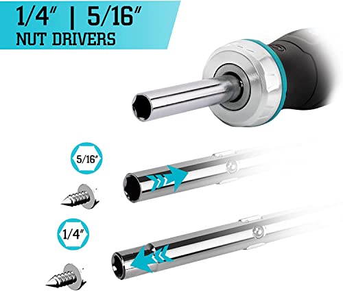 Duratech Ratcheting Screwdriver, 6-In-1 Multi-Bit Screw Driver With Phillips, Slotted Bits And Nut Driver #TOP1