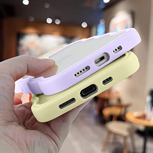 Tjkings With Screen Protector Cute Curly Wave Frame Shockproof Soft Tpu Iphone 12 Pro Max Shockproof Case For Women Girls-Purple #TOP4