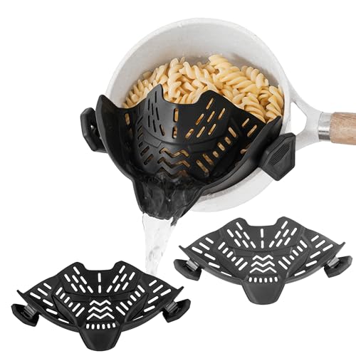 ASMEFY 2 Pcs Clip On Pot Strainer for Pasta, Vegetables,