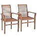 vidaXL 4X Bois de Teck Massif Chaise Salle à Manger Empilable Cuisine Fauteuil