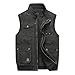Men's All Seasons Multi-Pocket Cotton Vest Sleevel Sin e Breasted Casual ets EN8 5XL