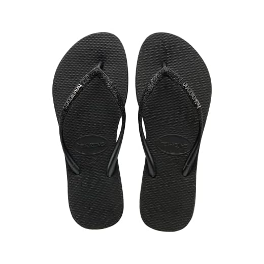 Chinelo SANDALIAS HAVAIANAS SLIM SPARKLE FC Havaianas Feminino, Preto, 8