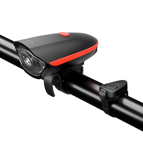Image of Lifelong 2-in-1 Rechargeable Cycle Light with Horn & Rear Taillight | LED Front Cycle Light & Rear Bike Taillight Combo | USB Rechargeable Cycle Lights for Bicycle, Electric Bike