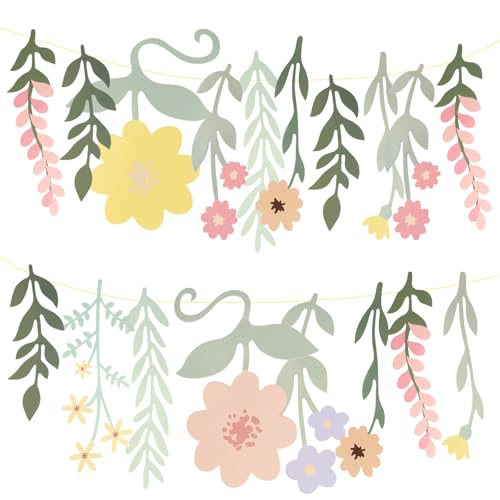 hhdatc Cheerland Wildflower Garland Banner Floral Decor for Garden Theme Party Wedding Baby Shower Birthday & Spring Celebrations