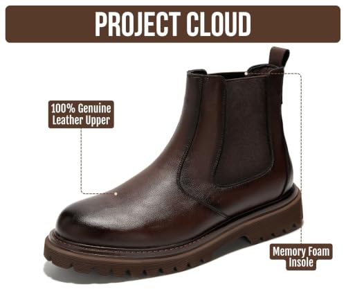 PROJECT CLOUD Mens Boots 100% Genuine Leather Chelsea Boots Men Shoes - Image 3