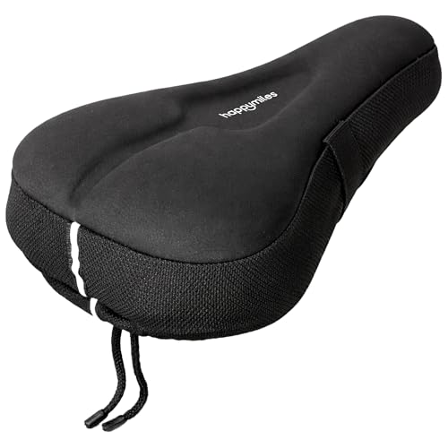 Image of Gel Bicycle Seat Cushion Cover - Premium Soft Gel Material | Extra Soft Cushion for Indoor & Outdoor Cycling | Shock Absorbing Saddle Pad for a Smooth, Pain-Free Ride (Black)
