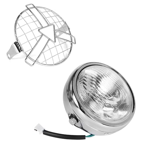 Couvercle Grille en Maille pour Phare de Moto Vintage Rond en Acier Fixation Universelle