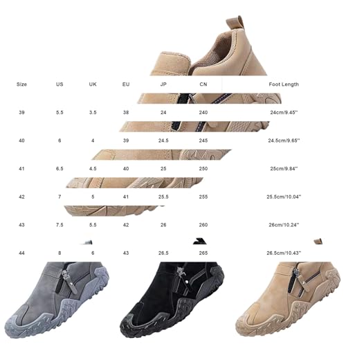 Baskets de course légères et antidérapantes à zip latéral pour homme