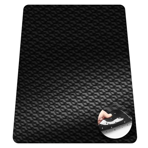 Image of 46 inch x 72 inch Office Chair Mat for Low-Pile Carpet, 2.2 mm Thick Clear Desk Chair Mat with Non-Slip Grips, Large Floor Protector for Low, Flat Carpeted Floors (Black)