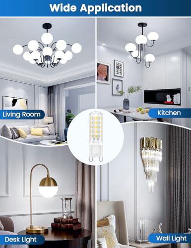 QOJUX 3.2W G9 Led Bulbs Cool White, Energy Class C, 34 LEDs 520LM G9 Bulb Equivalent to 50W Halogen, 6000K AC 220-240V No Flicker Non-Dimmable Energy Saving Light Bulbs for Home Lighting Decor 5 Pack - Image 6