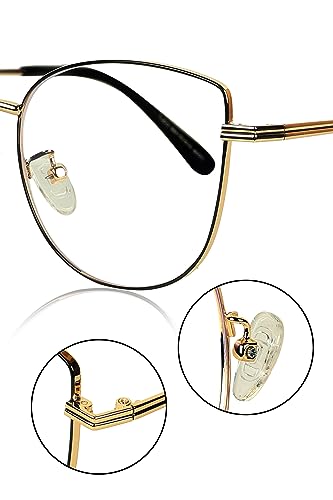 Image of Jodykoes Cat Eye Frames for Women Premium Series Designer Eyeglasses with Blu Cut Anti-Glare Protection | Fashionable Metal Frames | Ideal for Computer and Blue Rays
