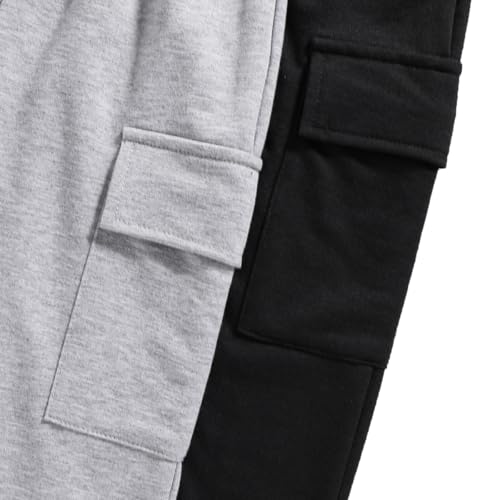 Boys Casual Pants-Solid Color Soft Trousers Jogger Pants-Toddler Boys 2 Pack Sweatpants Set (3-7T)3