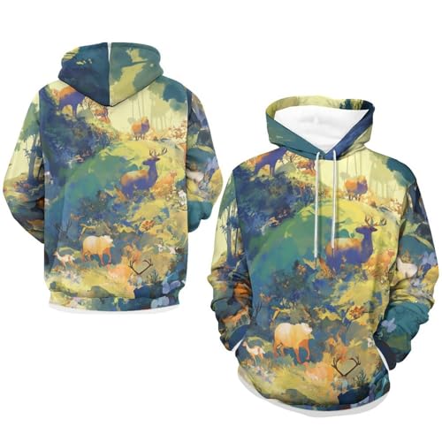 Sweat à Capuche Cerf et Lapin Hoodie Mixte S - 7