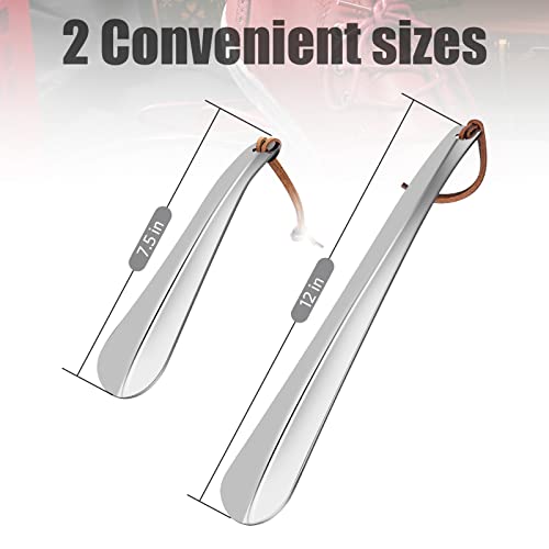 Onekoo Shoe Horn Set, Long Short Shoe Horns Set, Portable Travel Shoes Horn, Stainless Steel Long Metal Shoe Horn, Shoe Helper For Men, Shoe Spoon For Women, Metal Shoe Helper For Kids Or Seniors #TOP6