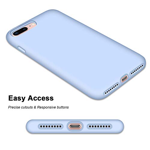 Anuck Iphone 8 Plus Case, Iphone 7 Plus Case, Soft Silicone Gel Rubber Bumper Case Microfiber Lining Hard Shell Shockproof Full-Body Protective Case Cover For Iphone 7 Plus /8 Plus 5.5" - Light Blue #TOP6