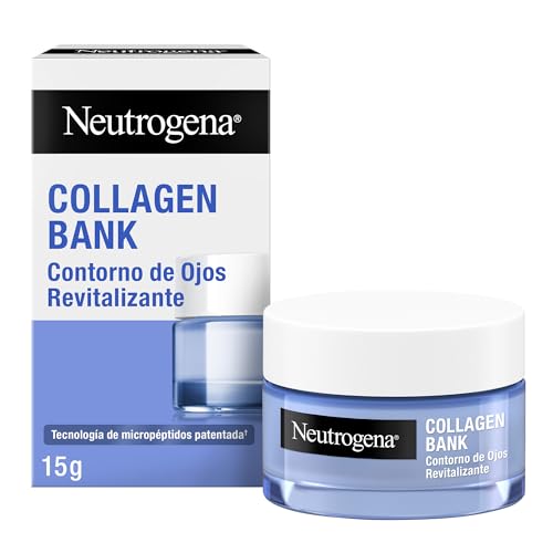 Neutrogena Collagen Bank Contorno de Ojos Revitalizante Crema Gel, 1 x 15 ml, crema ojeras y bolsas con micropéptidos, mejora los 5 signos tempranos del envejecimiento